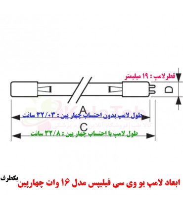 خرید لامپ یو وی (UV) تصفیه آب 16 وات فیلیپس | گارانتی اصالت