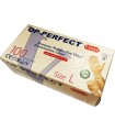 دستکش وینیل OP Perfect حریر | بدون پودر، شفاف (بسته 100 عددی)