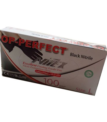 خرید دستکش نیتریل مشکی نیتکس OP-Perfect | قیمت دستکش تاتو و پزشکی