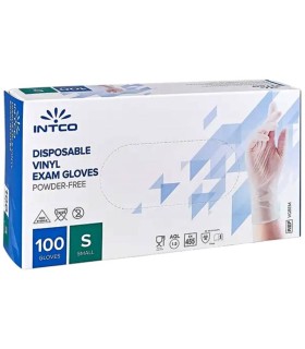 دستکش وینیل اینتکو 100 عددی بدون پودر مدل Intco Vinyl (ساخت چین)