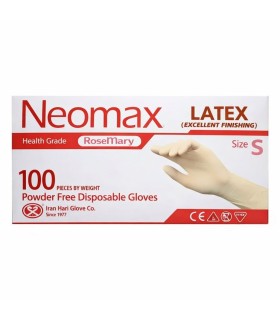 خرید و قیمت دستکش لاتکس بدون پودر نئومکس (Neomax) بسته  100 عددی