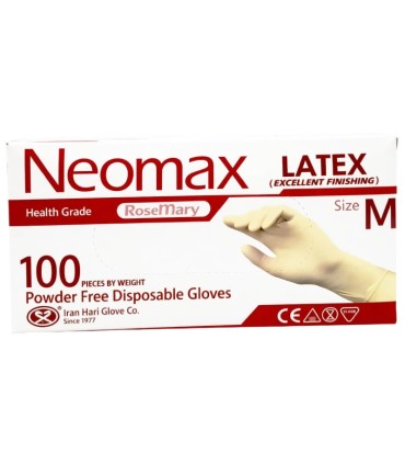 خرید و قیمت دستکش لاتکس بدون پودر نئومکس (Neomax) بسته  100 عددی