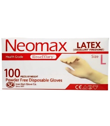 خرید و قیمت دستکش لاتکس بدون پودر نئومکس (Neomax) بسته  100 عددی