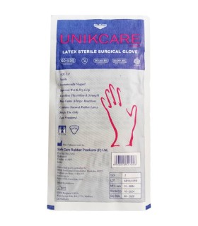 خرید دستکش جراحی لاتکس یونیک کر (UNIKCARE) | کم پودر و استریل