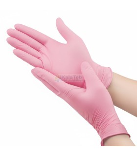 خرید دستکش نیتریل صورتی سانا مناسب پزشکی و زیبایی | بسته 100 عددی سایز S M L